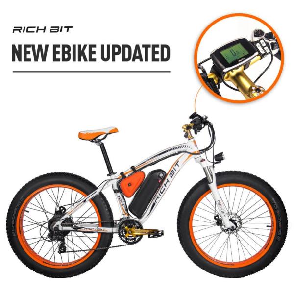 US EU STOCK Rich Bit 012 Fat Tyre Hybrid E Bike For All Terrain 1000w 48v 12.5ah