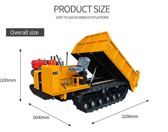 Different Loading Capacity Mini Crawler Dumper Track Transporter For Engineering