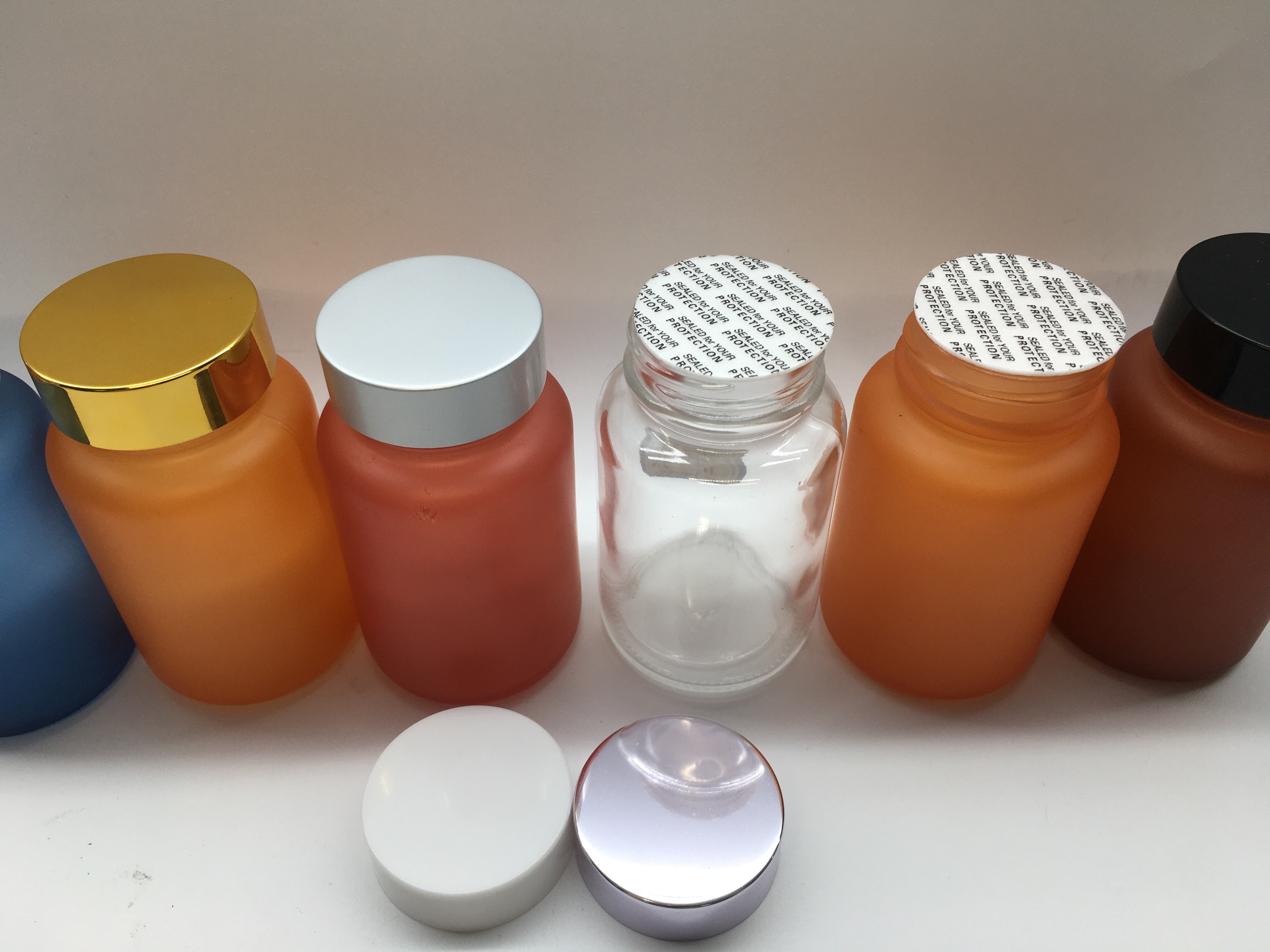 Translucent Frosted Glass Capsule Bottle Electroplate MSDS For Drugs