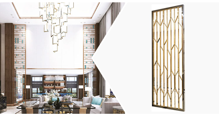 Neoclassical Postmodern Living Room Partition Screen Stainless Steel Decorative