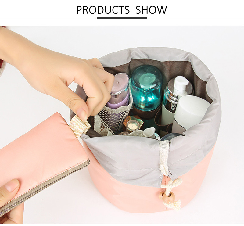 Drawstring Women'S Polyester Makeup Toiletry Travel Bags