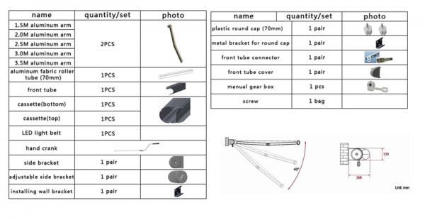 Heavy duty open retractable commercial awning aluminum outdoor awning full card style