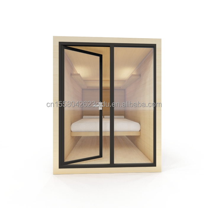 EU 10ft Modern Wooden Prefabricated Mini Bed Cabin for Supermarket or Office Wall 50/75/100mm Wave Sandwich Panel