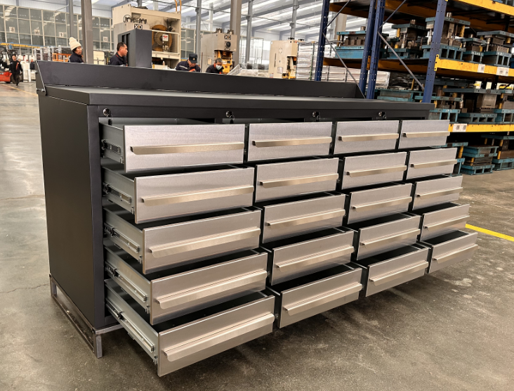2024 Customizable Professional Workbench with Drawers and Stainless Steel Handles