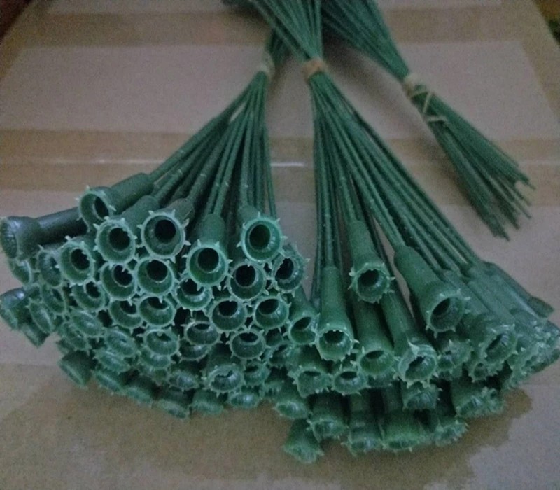 Reasonable Price Plastic rose stem artificial flower stem use to make preserved roses flower box