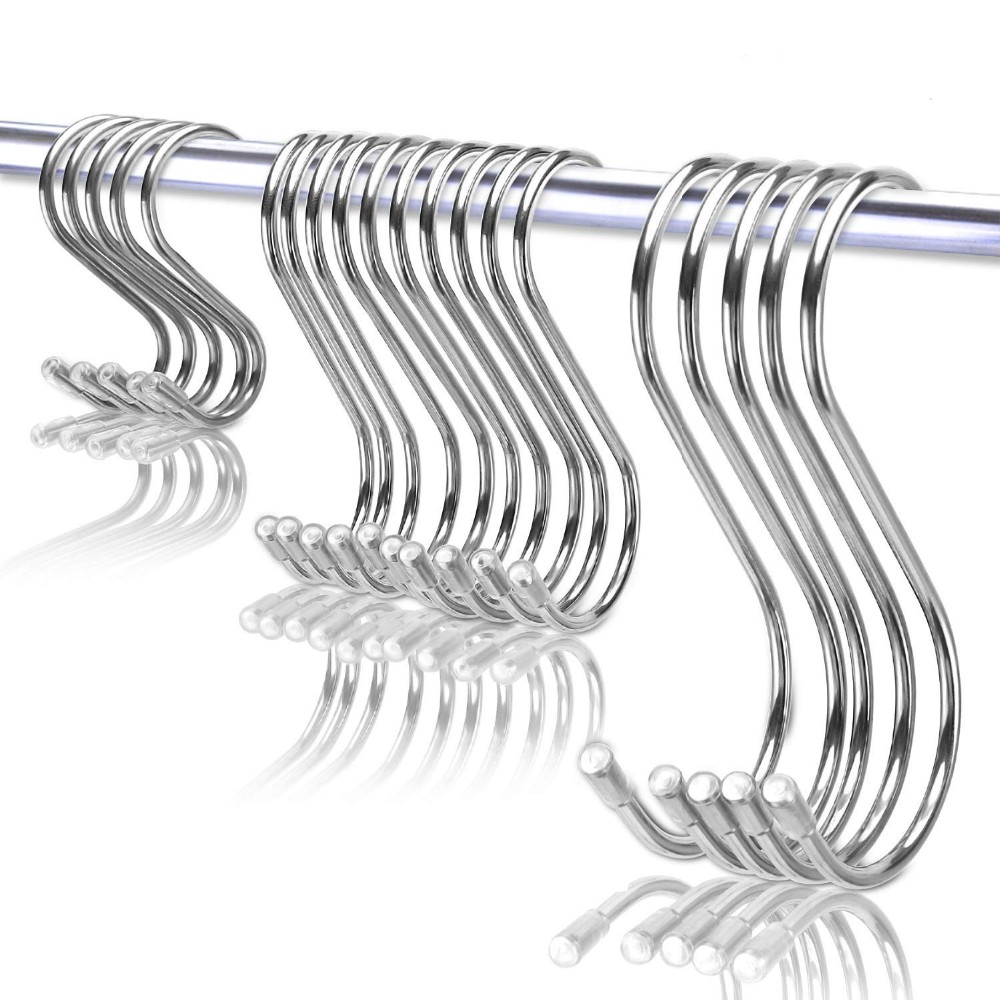 Stylish and Durable S-shaped Metal Hooks for Home Decor in Living Room Bedroom Kitchen