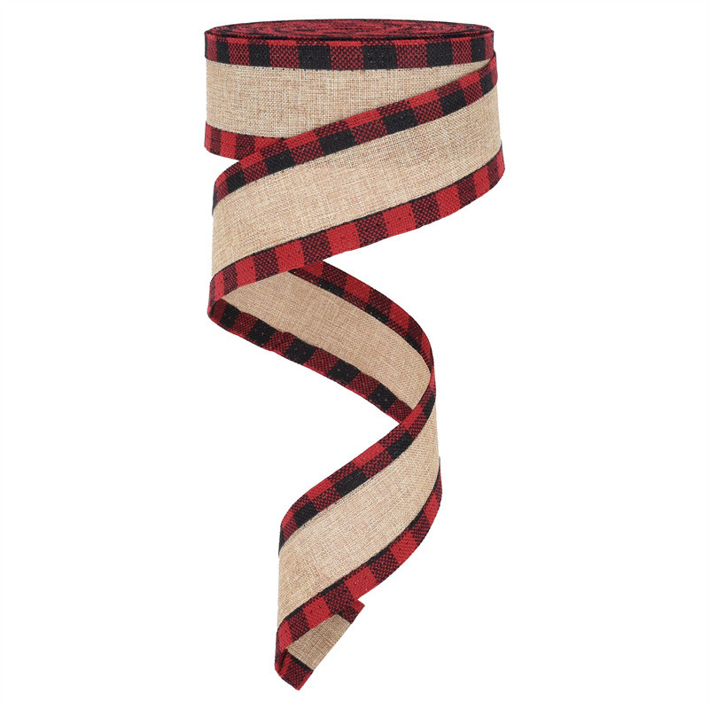 40mm & 63mm*10y Jute Lattice Ribbon Biodegradable Lattice Burlap Ribbon