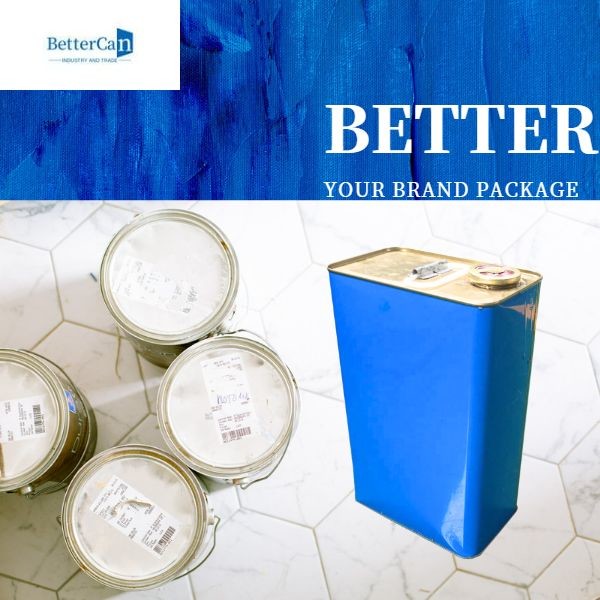 Empty Industrial Paint Tins 4 Litre Rectangular Tin Containers