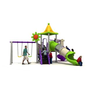  Classic Customized  Kids Slides Outdoor Wooden Swing Set Playground Playing Area Manufactures
