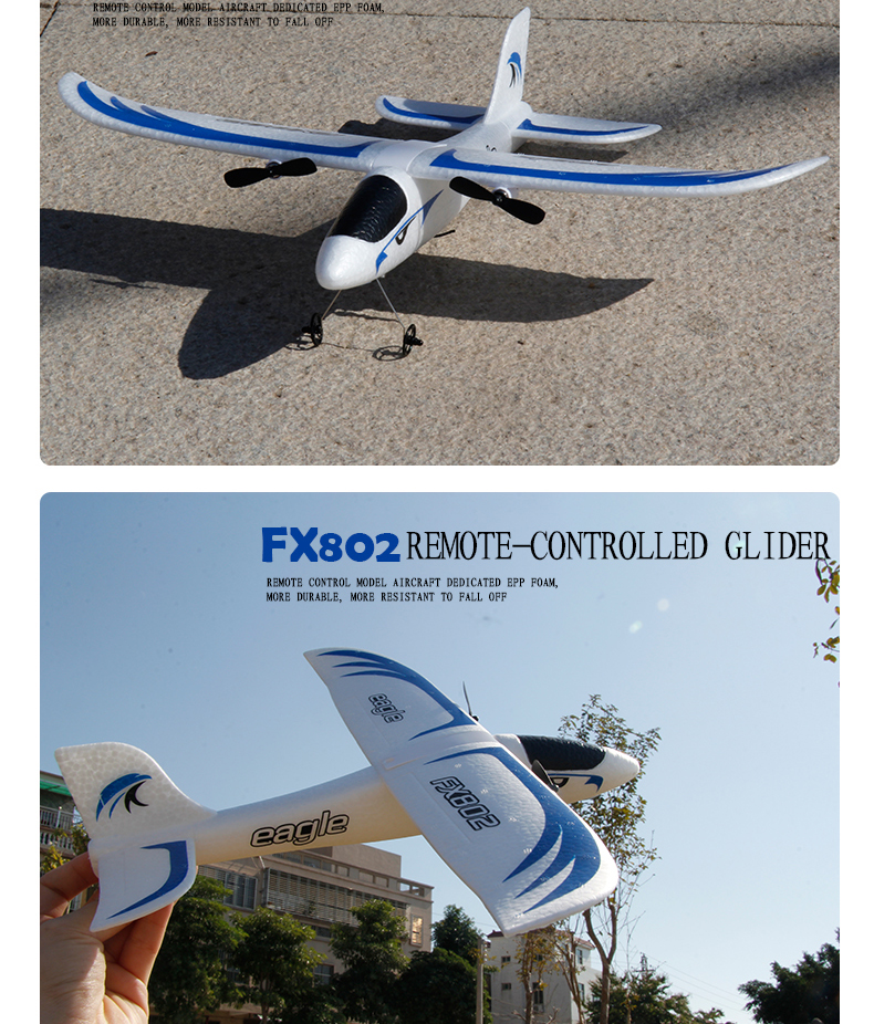 Foam Throwing Plane Airplane Toys Fx802 RC Eagle Glider Aircraft with Automatic Balance and Anti-collision Function