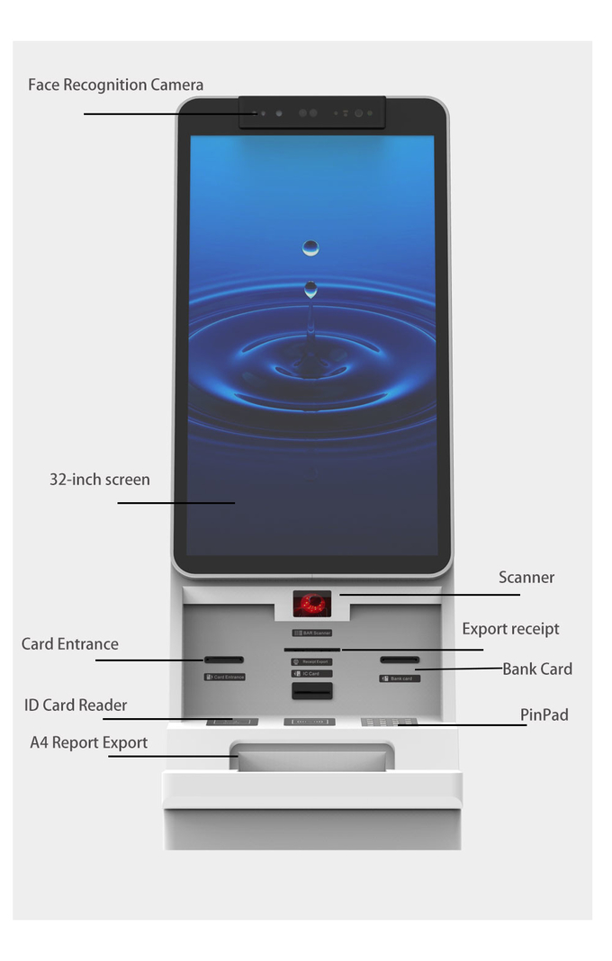 Android 11 Self Service Ticketing Kiosk Smart Self Service Payment Kiosk Machine