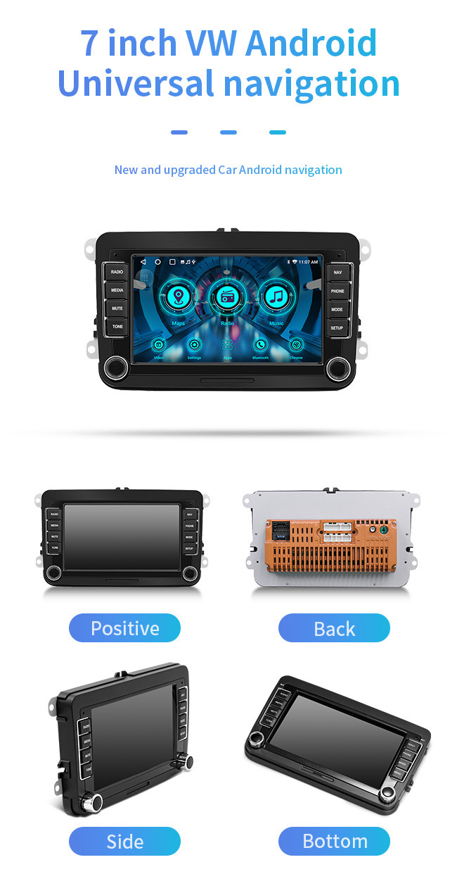 VW Car Android GPS Navigation 7 Inch With WiFi BT Phone Music IPS HD