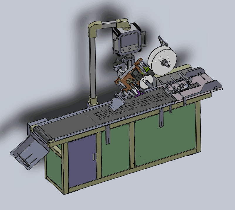 YM210D Automatic Label Applicator for Mylar Pouch Plastic Bag With Date Code Printer