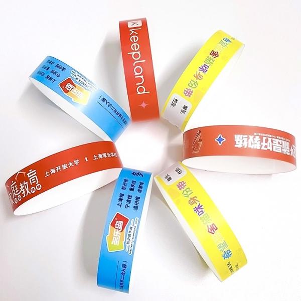 PP Synthetic Paper Custom Event Wristband Party Park Logo Printed Waterproof