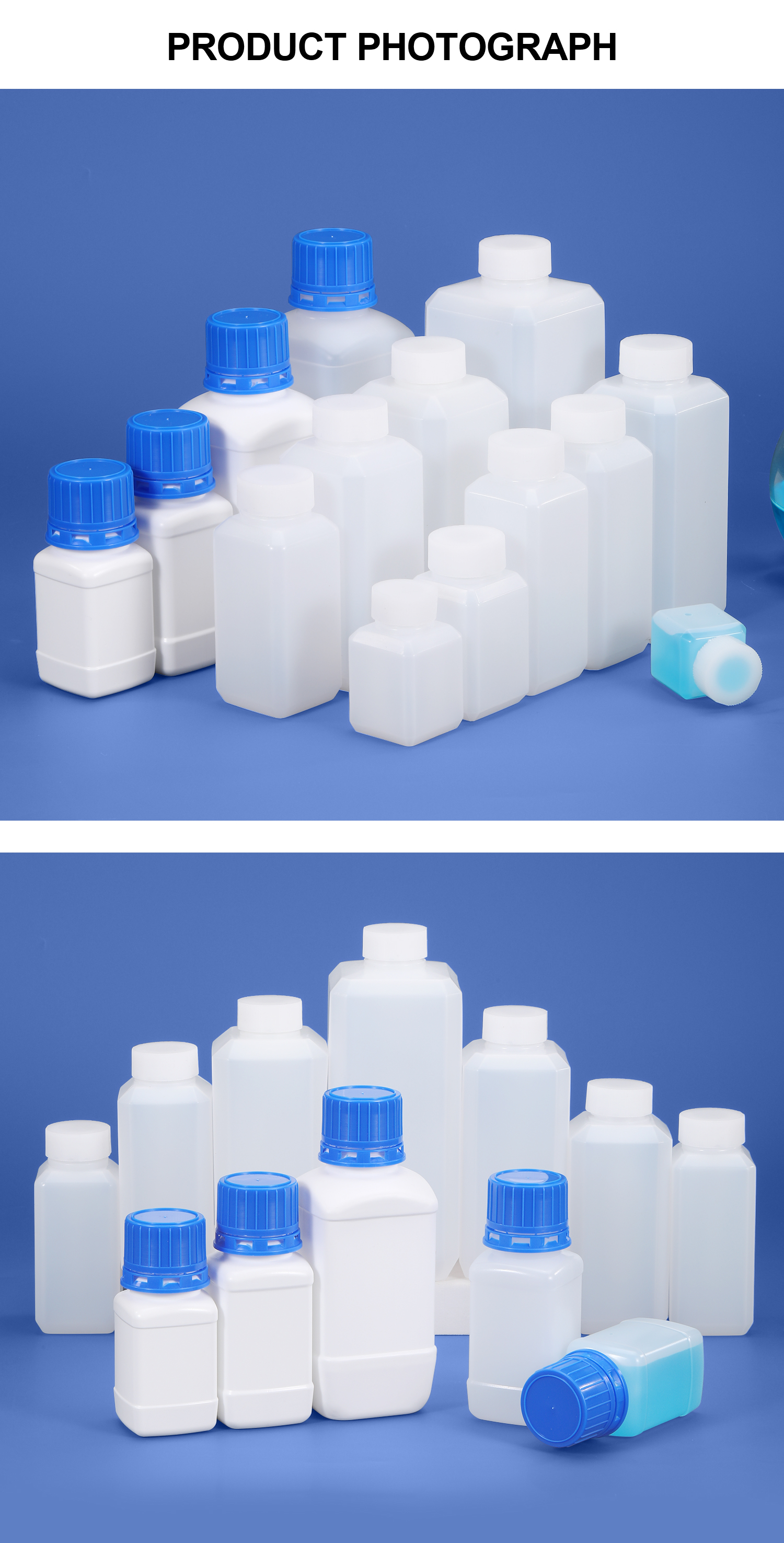 HDPE Translucent Plastic Chemical Reagent Bottle Laboratory Plastic Containers 1L