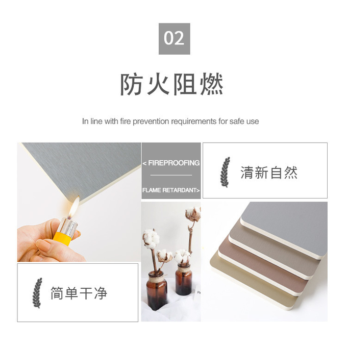 Anti Scratch Bamboo Charcoal Wall Board Metal Wood Panels PVC Wall Covering