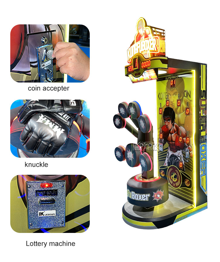 Amusement Punch Boxing Game Machine Electronic Kung Fu Boxer Coin Operated