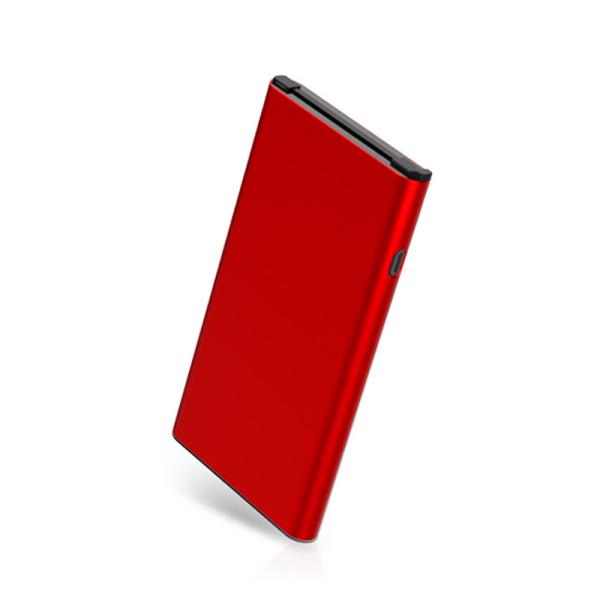 Red Ultra Slim Portable Laptop External Battery Power Bank 8000 MAh With 30cm
