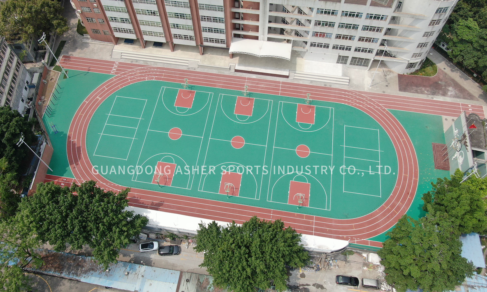 Slip Resistant Synthetic Athletic Track Artificial 1.22m Width Running Use