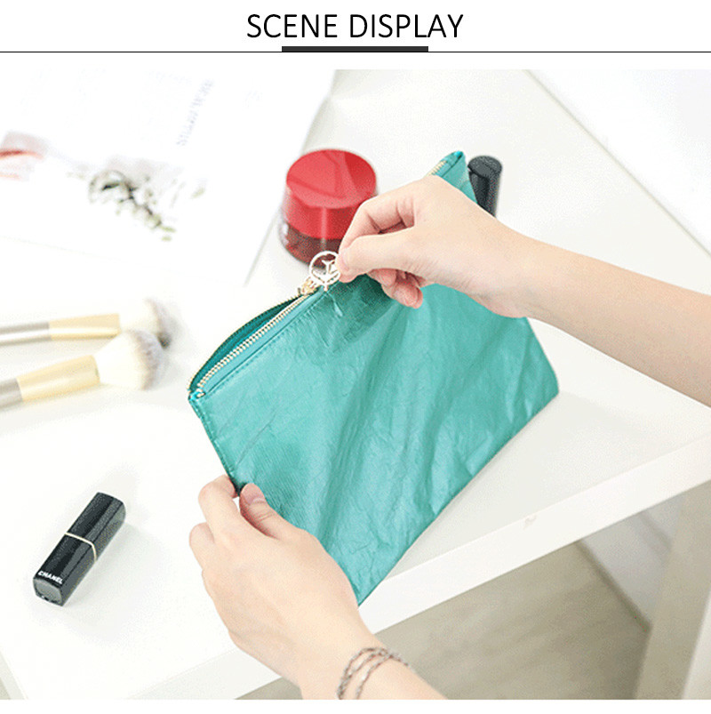 Eco Friendly Tyvek Paper Travel Washable Toiletry Cosmetic Bag