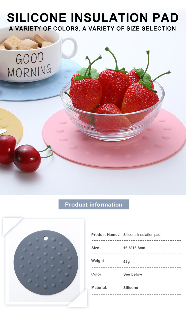 Anti Slip Round Silicone Heat Resistant Placemat