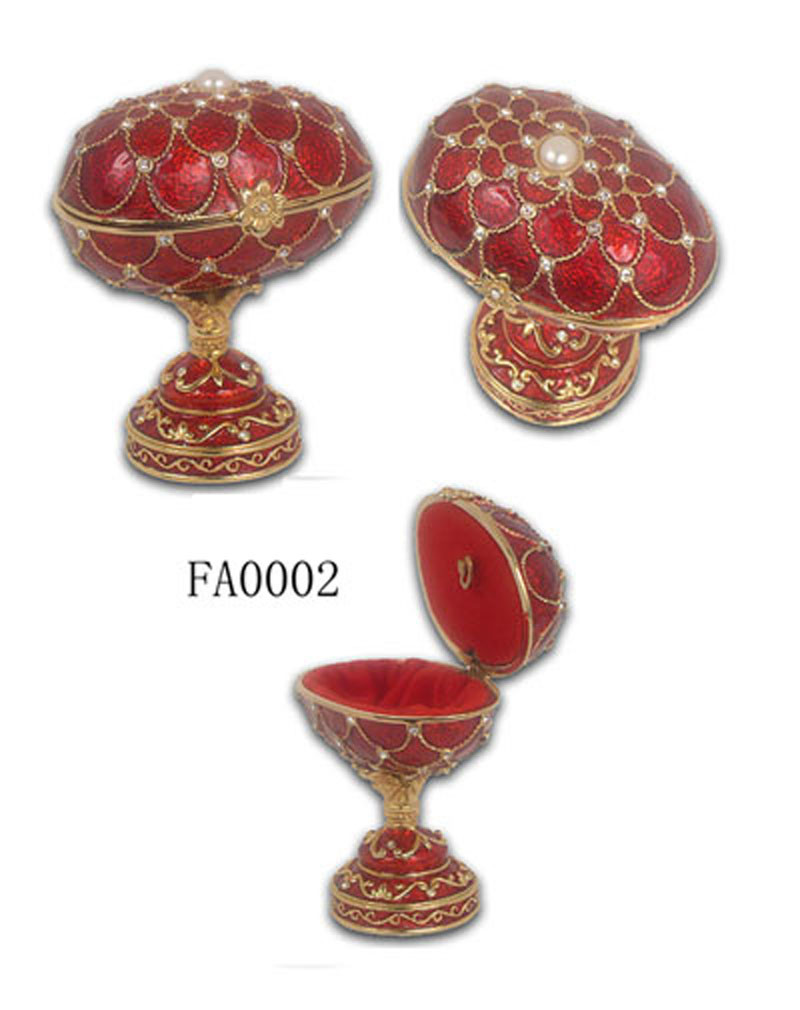 New Vintage Egg Shaped Music Box Faberge Egg Music Box Pewter Figurine Musical Egg Jewelry Box Enamel Pewter JewelryBox