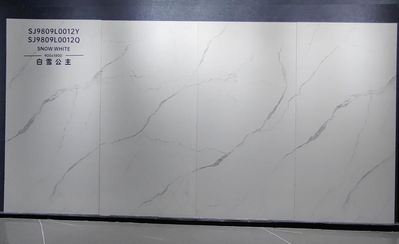 900x1800x9mm Carrara White Indoor Floor And Wall Polished Glazed Porcelain Tiles For Living Room And Kitchen