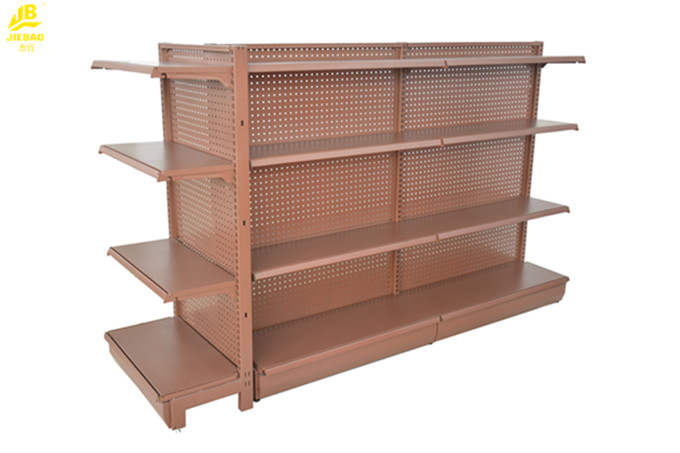 Four Layers Grocery Display Racks 0.5mm Pegboard 50x30x1.2mm Columns