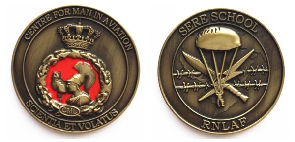 40mm diameter 3-d Double-sided sere school zinc alloy COIN with anque brass