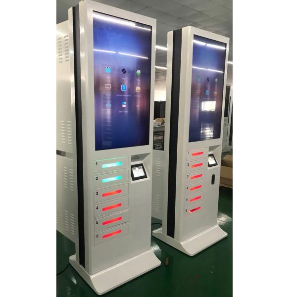 43 Inch Cell Phone Charging Stations Advertising Screen Fast Credit Card Payment