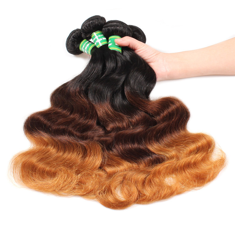 New Arrival Ombre 3 Color Color Body Wave 100% Human Hair Weft Extensions