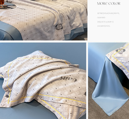 National Standards Color Fastness Grade Ice Silk Bedding Set Bed Cover Sheet for 2.0m Bed