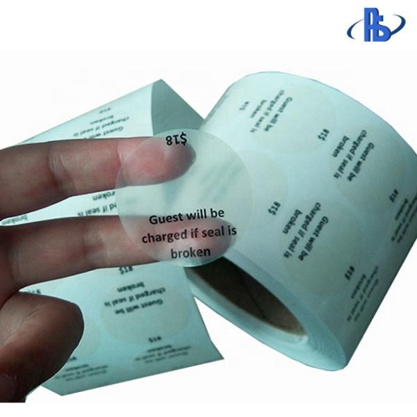 Round Seal Matte Transparent Destructible Vinyl Label Stickers Single Sided