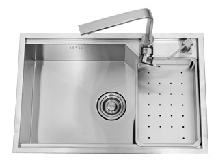 1.2mm R10 Handmade Single Bowl Corner Kitchen Sink Anti Scratch