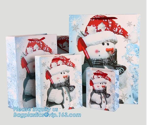 Luxury paper bags with handles Different Sizes,250gsm art paper shopping carrier bag custom printing with handle rope