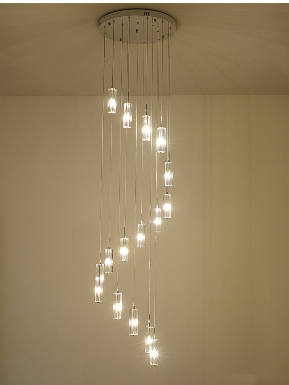 Long Crystal Staircase Chandelier Modern Design Indoor Lighting(WH-NC-100)