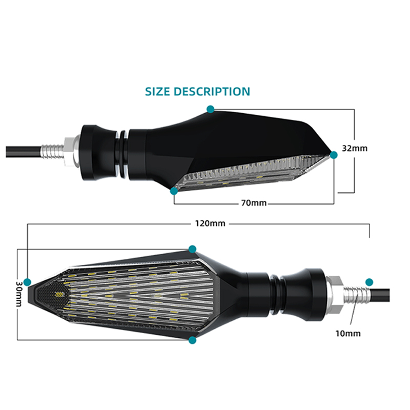 Universal Waterproof Motorcycle Led Turn Signal Light with Bright Light Color Options
