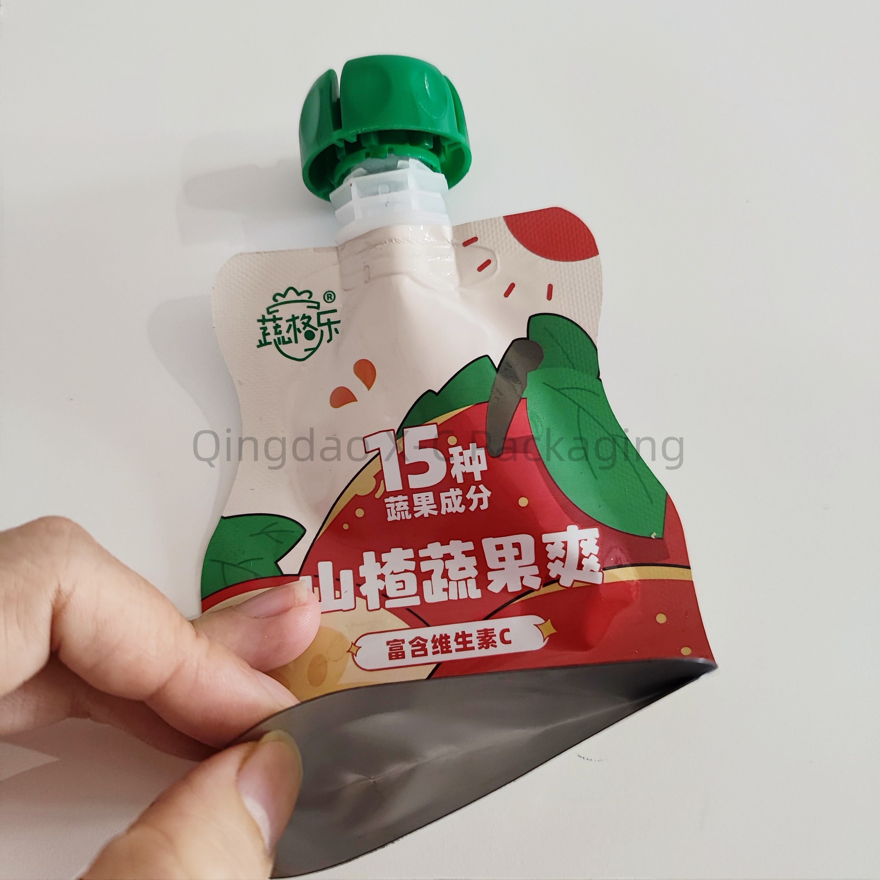 Food Packaging Spouted Liquid Stand Up Pouches Corner Spout Bag Eco Friendly