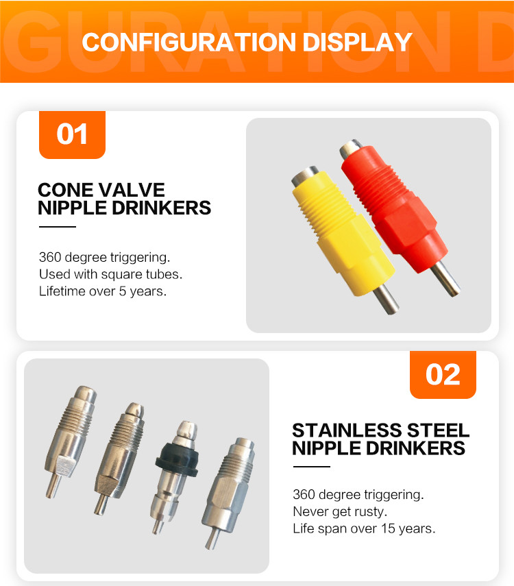Yellow Automatic Poultry Nipple Drinker Chicken Drip Waterer