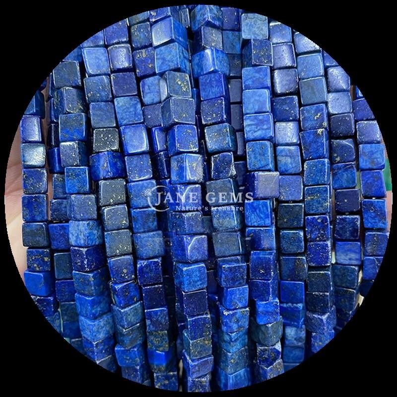 Cube Square Shape Howlite Lapis Lazuli Loose Bead Strands for DIY Jewelry Making