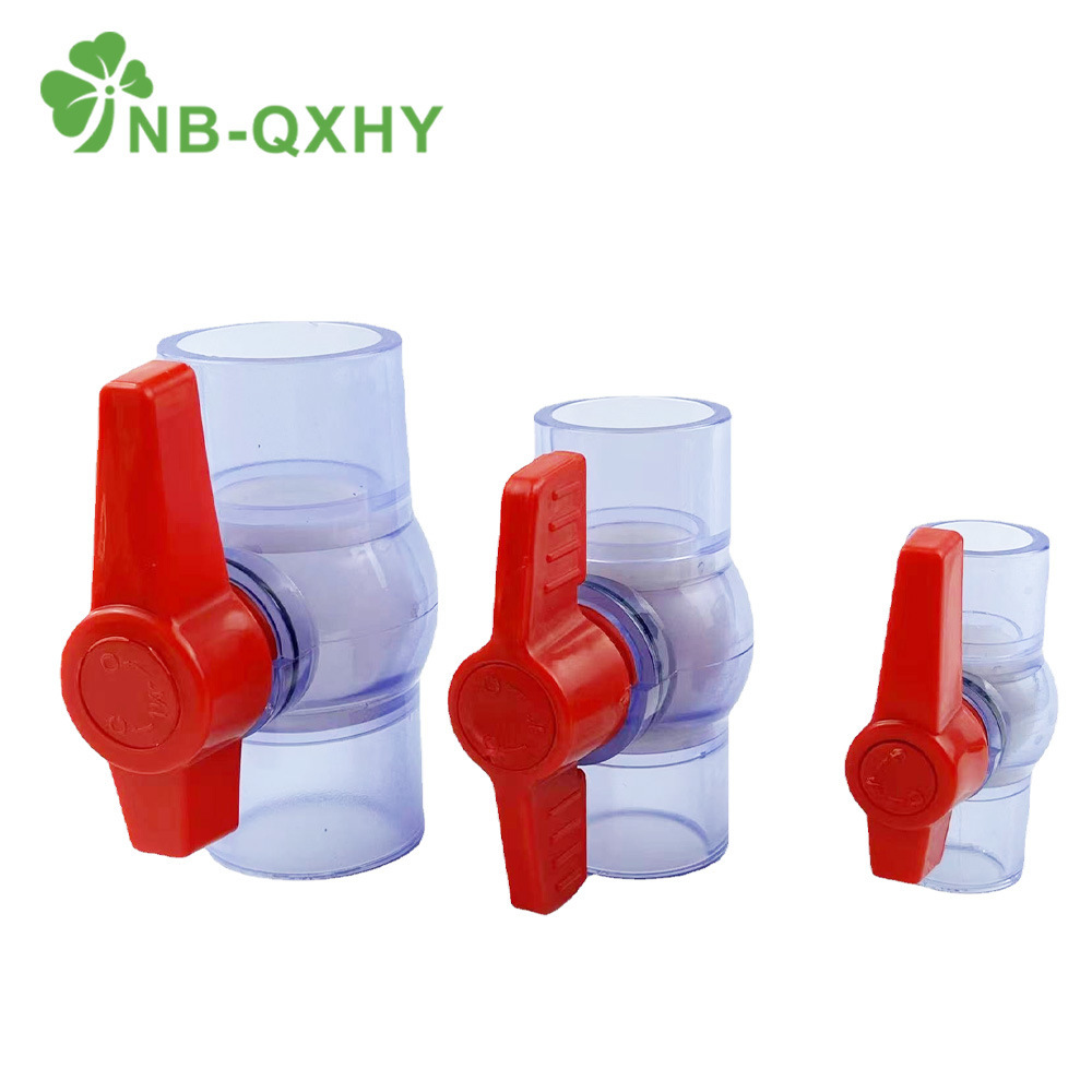 PVC UPVC Transparent/Clear Fish Tank Laboratory Use Ball Valve for Chemical Industry