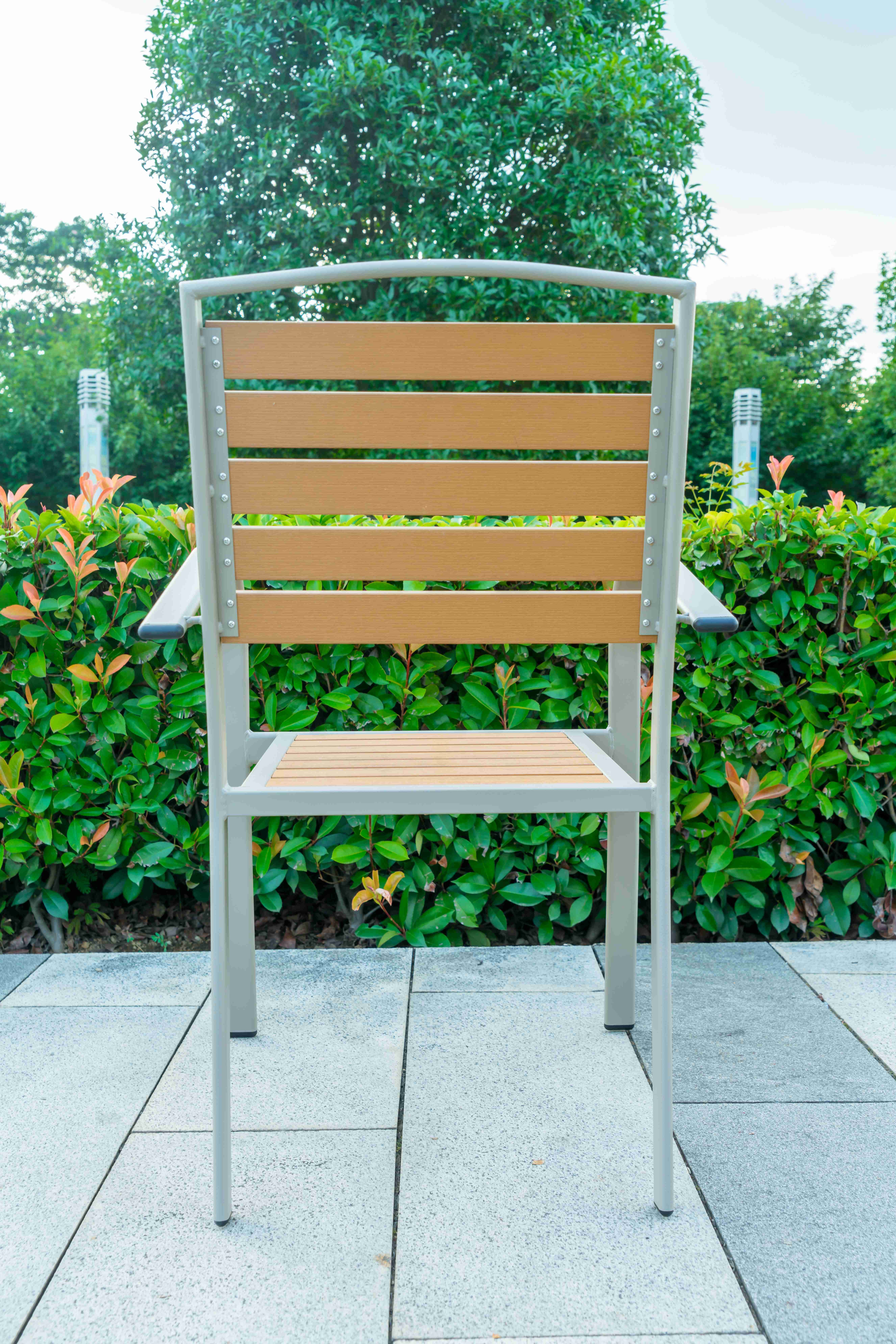 9 Pieces Plastic Wood Outdoor Restaurant Garden Tables Chairs Outdoor Furniture Patio Dinning Table Patio Furniture