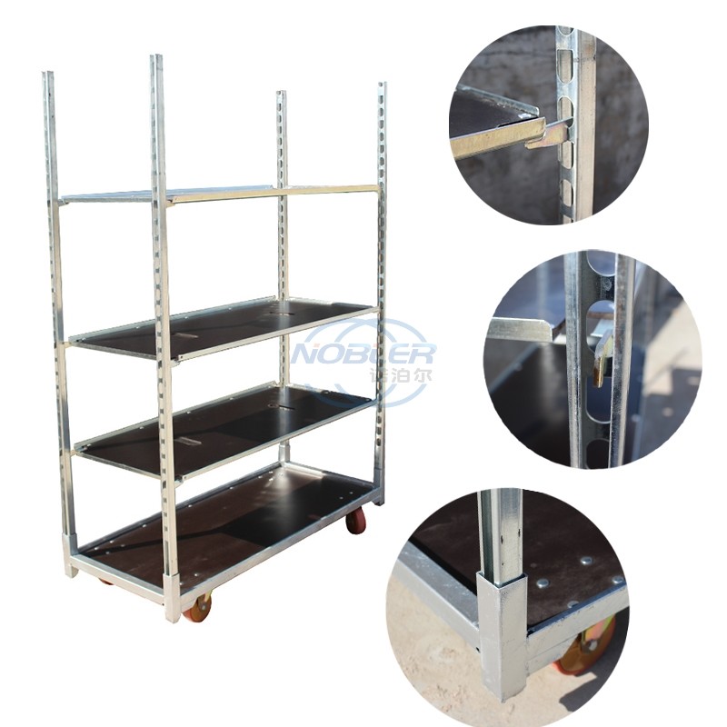 Danish Trolley 2 Directional Rubber Wheel Push And Pull Type Flower Trolley Folding
