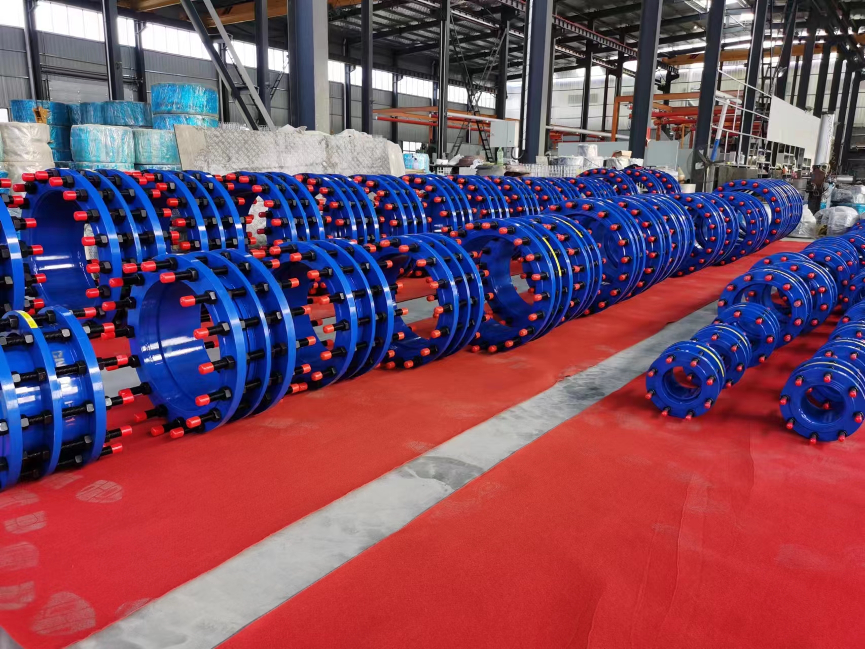 8" 4" 6" Flange Adapter Dn1600 Carbon Steel Blue Epoxy Resin Coated Flange Disassembly Joint