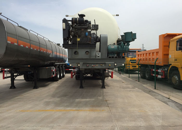 48.5cbm Mn Steel Bulk Cement Tank Semi Trailer Truck ISO / 3C / BV / IFA / SGS