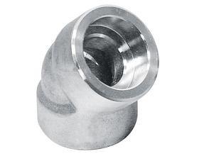 Stainless Steel Elbow Pipe Fittings 45 Degree Socket Weld Long Radius Elbow