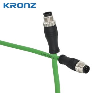M12 Connector IE Cable A-coding IEC 61076-2-101 LAN Connector with Pre-molded