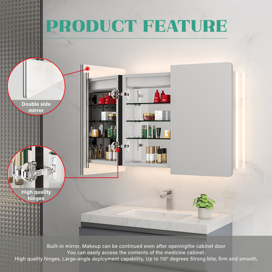 LED Mirror Cabinet Bathroom Vanity Set for Luxury Commercial Hotel Center by Eterna