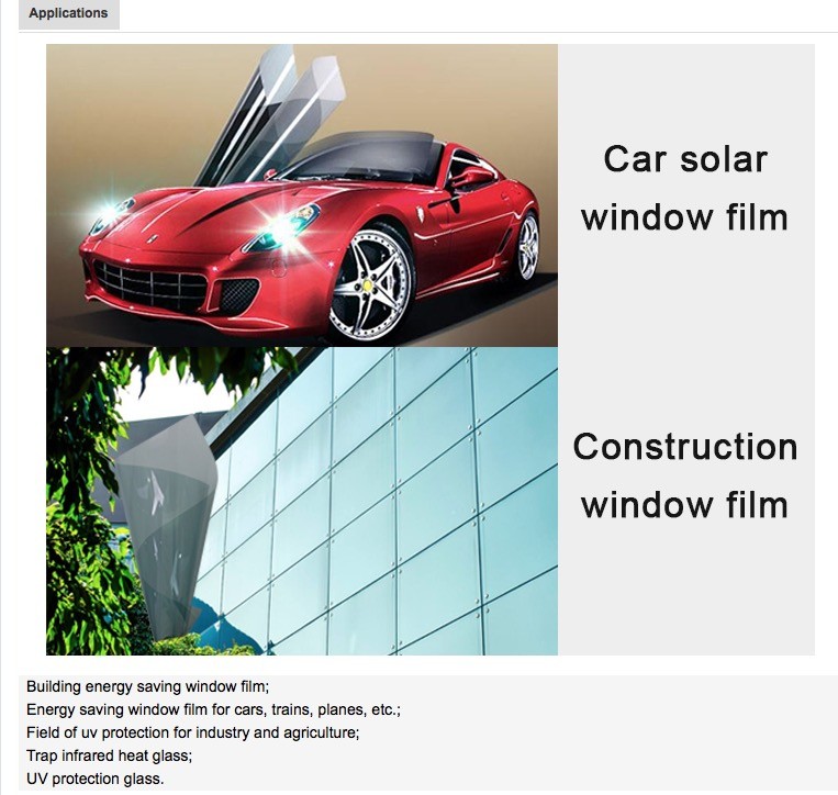 High Safety Car Solar Film , 100% UV Heat Insulation Car Window Tint Film