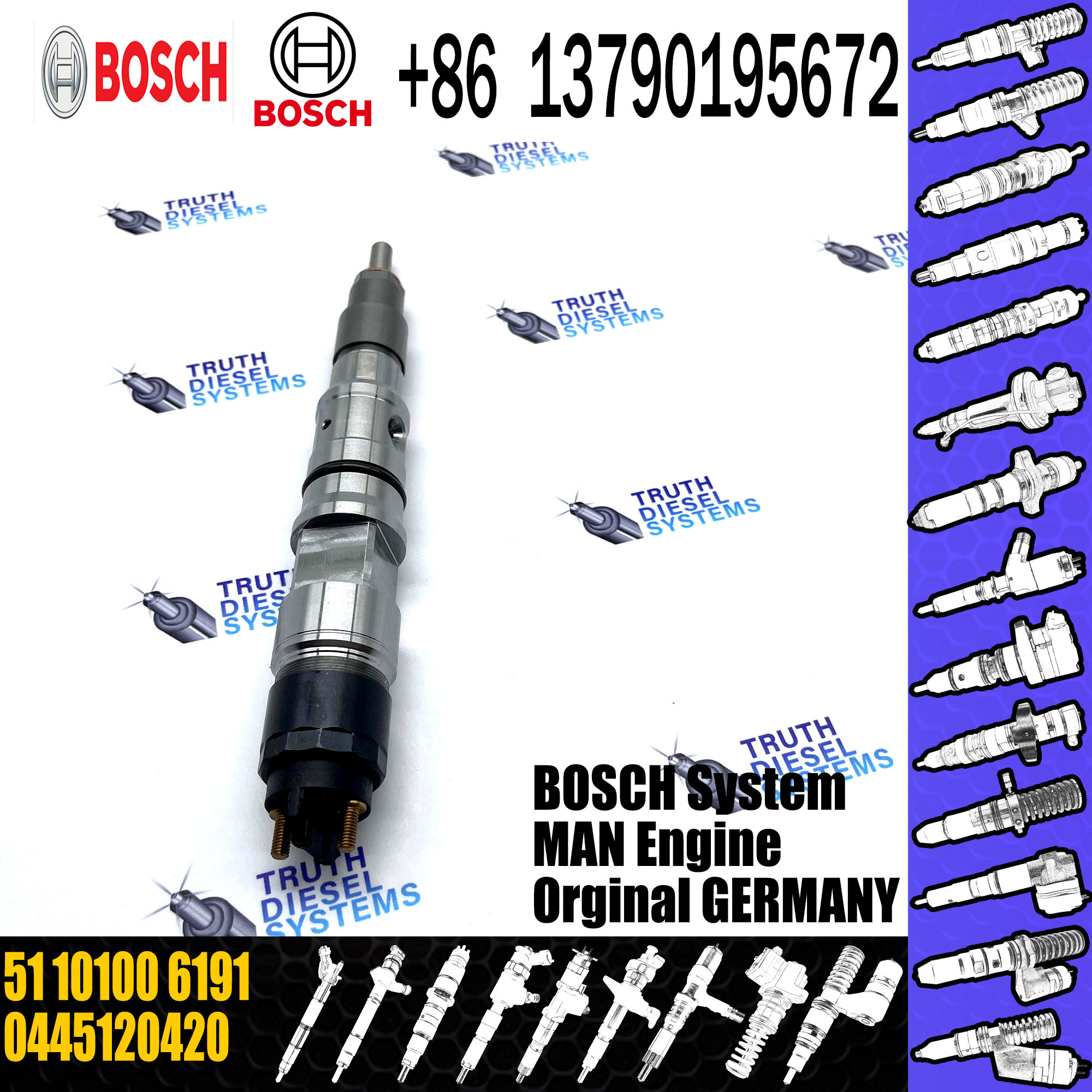 Common Rail Fuel Injector Nozzle 0445120420 51101006191 FOR D2676LF51 D2676LF52 D2676LF53